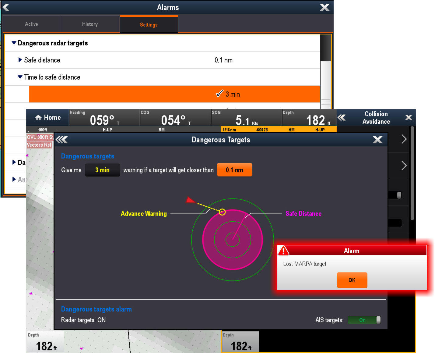 Raymarine_radar_mandated_MARPA_collision_n_lost_alarms